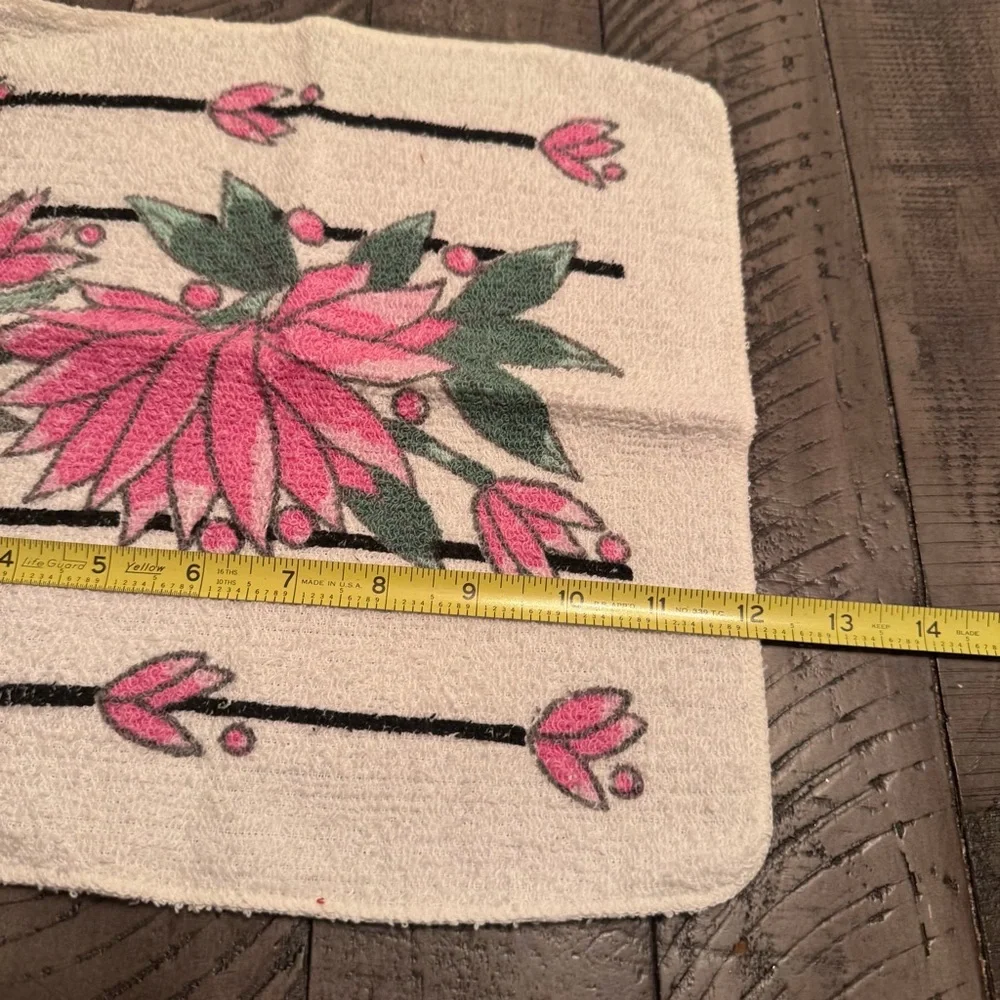 Dundee Vintage Bath Towel Wash Cloth Set White Pink Floral Bathroom Decor‎ New